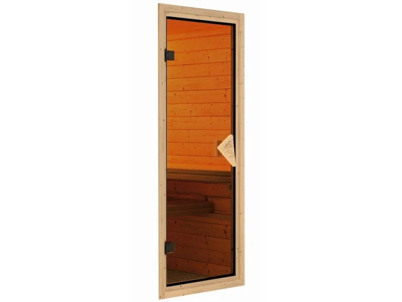 Karibu Sauna Mia inkl. 9 kW Ofen integr. Steuerung, mit klassischer Saunatür -ohne Dachkranz- - Image 6