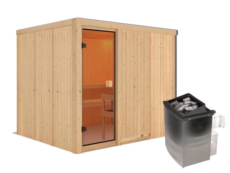 Karibu Sauna Nybro 68 mm inkl. 9 kW Ofen integr. Strg - Image 2