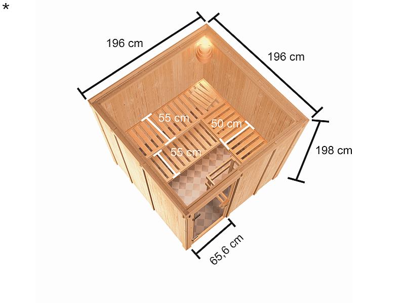 Karibu Sauna Oulu 68 mm inkl. 9 kW Ofen externe Steuerung - Image 3