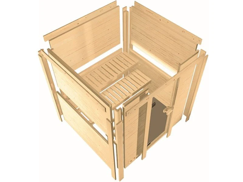 Karibu Sauna Sahib 1, ohne Ofen, mit energiesparender Saunatür -ohne Dachkranz- - Image 10