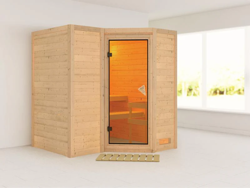 Karibu Sauna Sahib 1,ohne Ofen, mit klassicher Saunatür -ohne Dachkranz- - Image 2