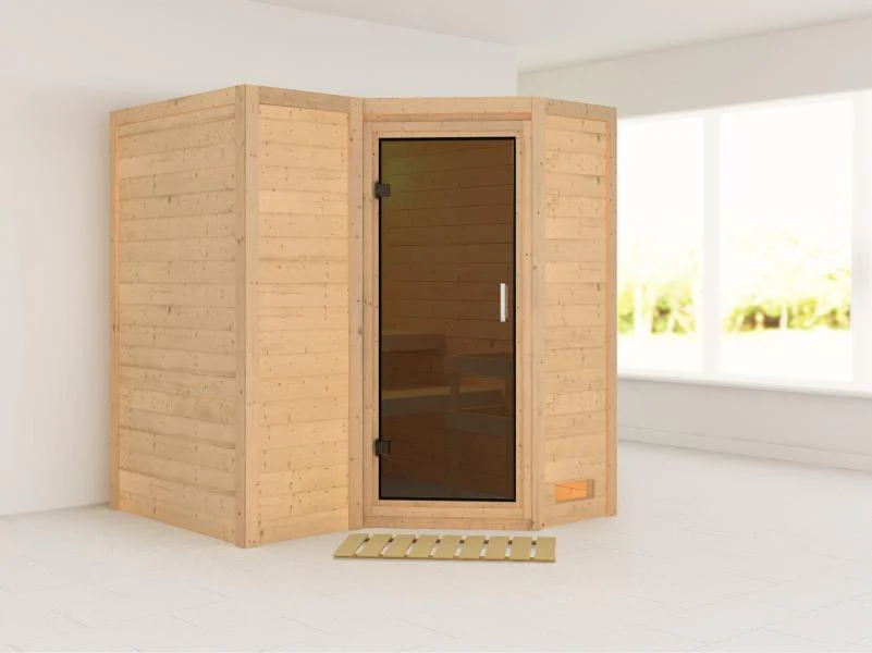 Karibu Sauna Sahib 1 ohne Ofen,  mit moderner Saunatür -ohne Dachkranz- - Image 2