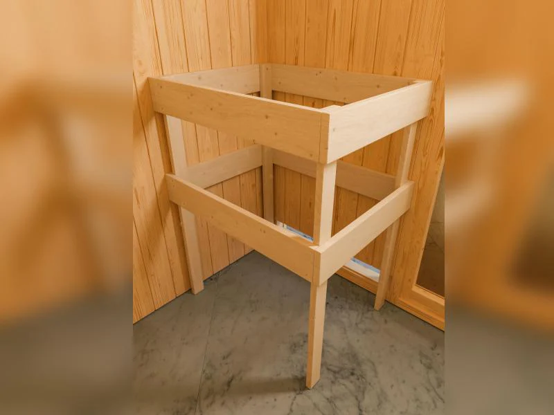Karibu Sauna Sandra inkl. 9 kW Bioofen ext. Steuerung mit klassischer Tür -ohne Dachkranz- - Image 6