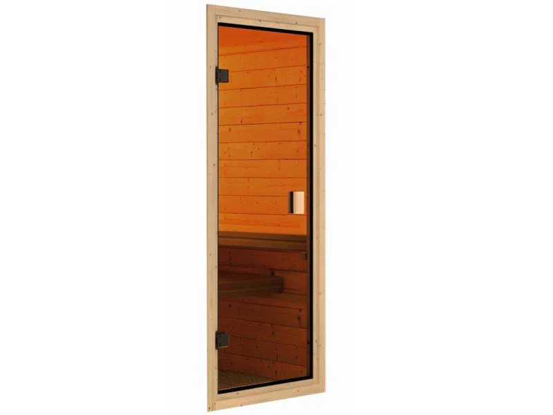 Karibu Sauna Sandra inkl. 9 kW Ofen ext. Steuerung, mit klassicher Tür -ohne Dachkranz- - Image 7