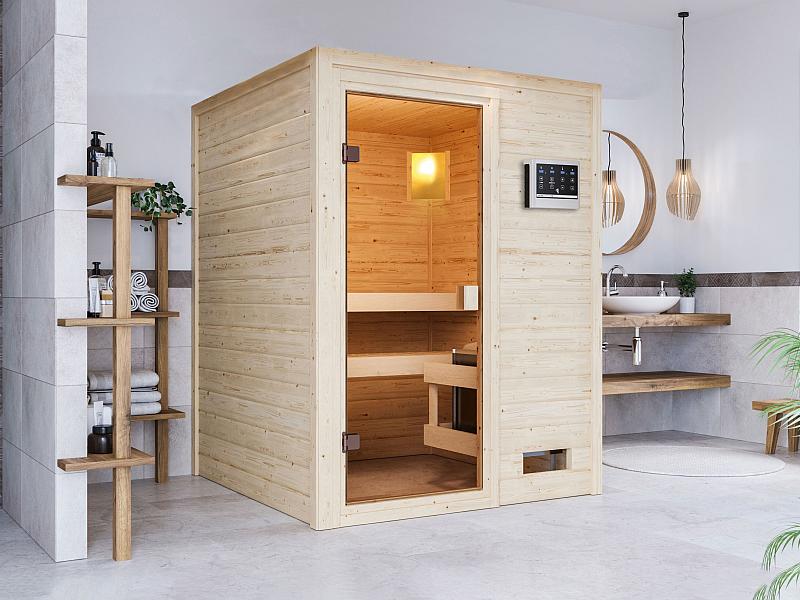 Karibu Sauna Sandra mit 3,6 kW Bioofen ext. Strg - Image 4