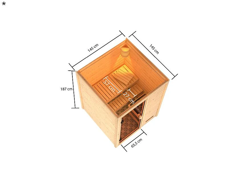 Karibu Sauna Sandra mit 3,6 kW Ofen integr. Strg - Image 3