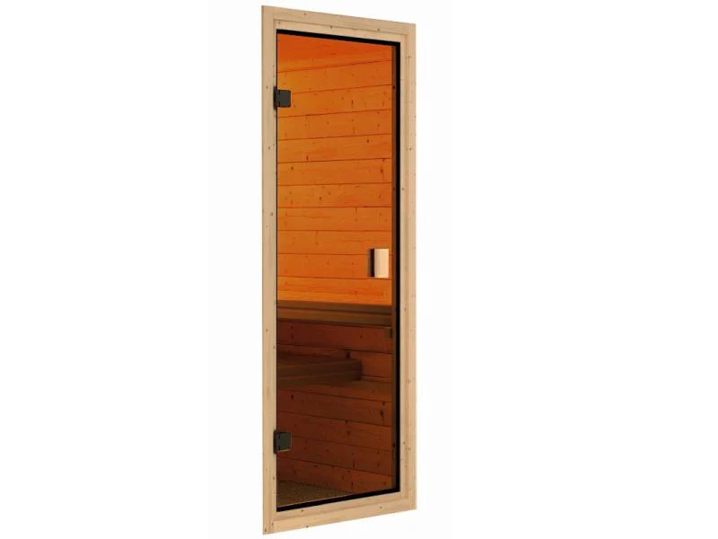 Karibu Sauna Selena inkl. 9 kW Ofen ext. Steuerung mit klassischer Saunatür -ohne Dachkranz- - Image 7