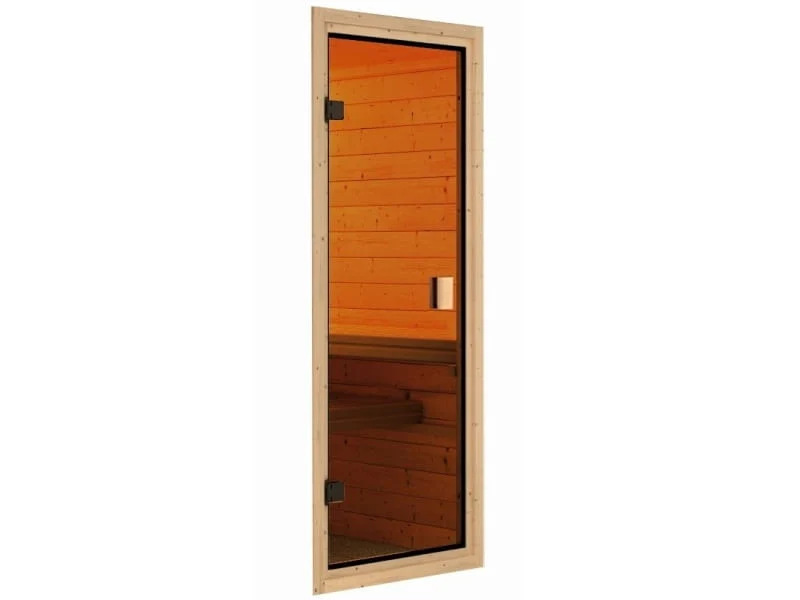 Karibu Sauna Selena inkl. 9 kW Ofen integr. Steuerung mit klassischer Saunatür -ohne Dachkranz- - Image 8