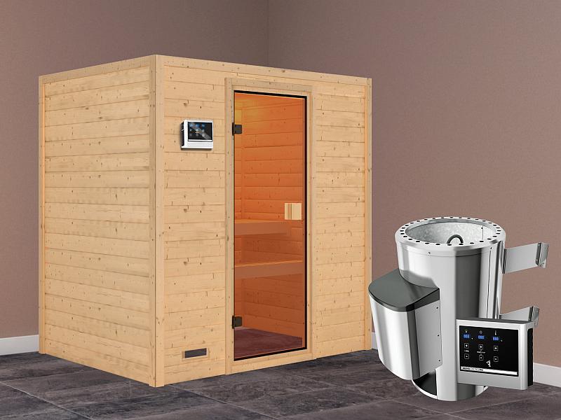 Karibu Sauna Selena mit 3,6 kW Ofen ext. Strg 38 mm - Image 2