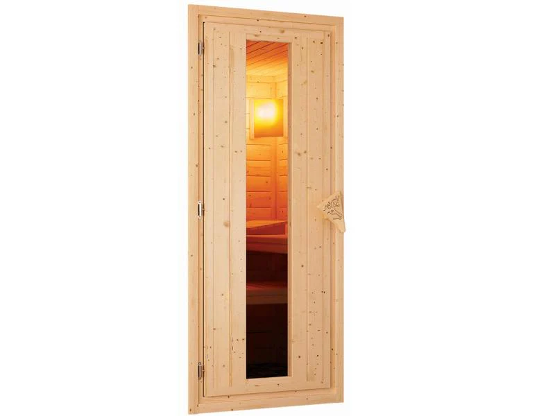 Karibu Sauna Siirin inkl. 9 kW Bioofen ext. Steuerung, mit energiesparender Saunatür - ohne Dachkran - Image 7