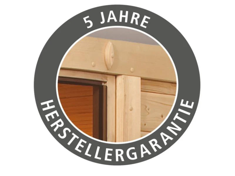 Karibu Sauna Siirin inkl. 9 kW Bioofen ext. Steuerung mit klassischer Saunatür - ohne Dachkranz - - Image 11