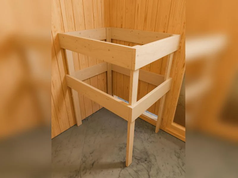 Karibu Sauna Siirin inkl. 9 kW Bioofen ext. Steuerung mit moderner Saunatür -mit Dachkranz- - Image 6