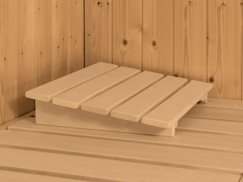 Karibu Sauna Siirin inkl. 9 kW Ofen integr. Steuerung mit energiesparender Saunatür - mit Dachkranz - Image 8