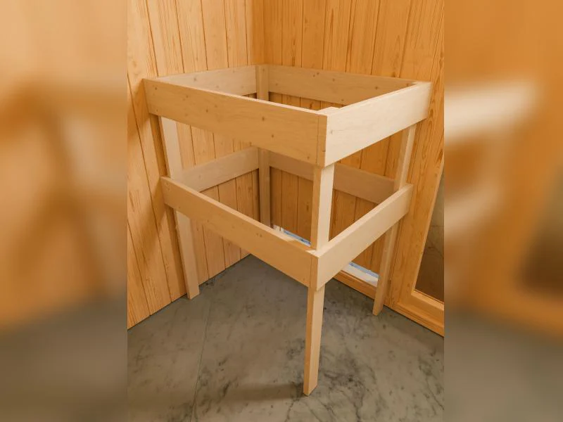 Karibu Sauna Siirin inkl. 9kW Ofen mit int. Steuerung mit Klarglas Ganzglastür -mit Dachkranz- - Image 4