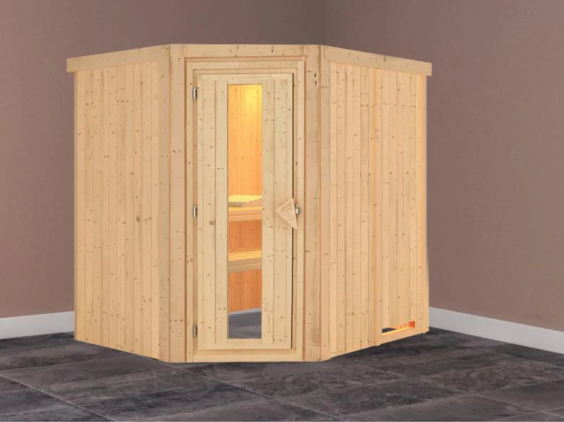 Karibu Sauna Siirin ohne Ofen, ohne Dachkranz, mit energiesparender Saunatür - Image 2