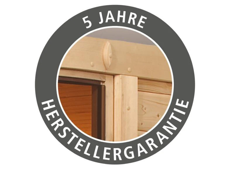 Karibu Sauna Sodin inkl. 9 kW Ofen ext. Steuerung mit Klarglas Ganzglastür - mit Dachkranz - - Image 11