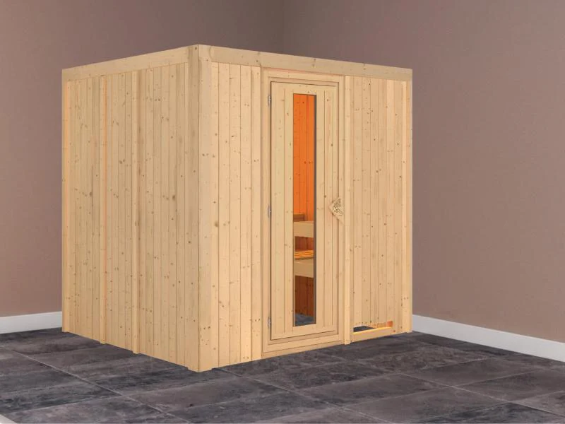 Karibu Sauna Sodin ohne Ofen, ohne Dachkranz, mit energiesparender Saunatür - Image 2