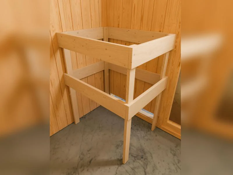 Karibu Sauna Taurin inkl 9 kW Ofen integr. Steuerung, mit klarglas Ganzglastür -mit Dachkranz- - Image 5