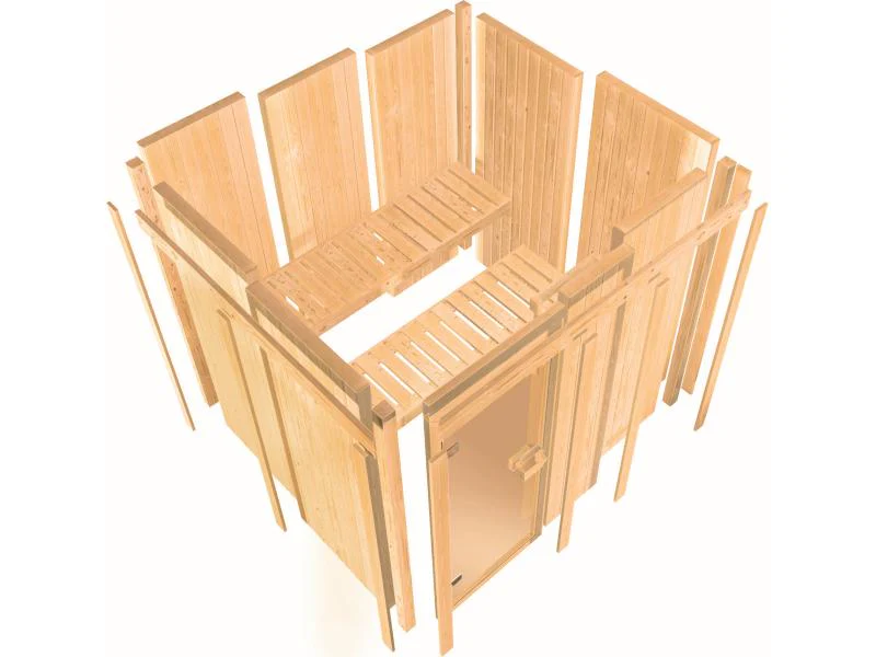 Karibu Sauna Tromsö 68 mm inkl. 9 kW Ofen ext. Steuerung - Image 8
