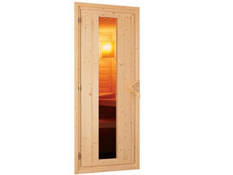 Karibu Sauna Variado inkl.  9 kW Bioofen ext. Steuerung, mit Energiespartür -mit Dachkranz- - Image 7
