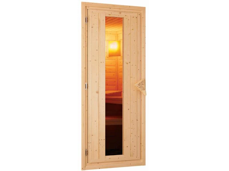 Karibu Sauna Variado inkl.  9 kW Ofen integr. Steuerung, mit Energiespartür -mit Dachkranz- - Image 7