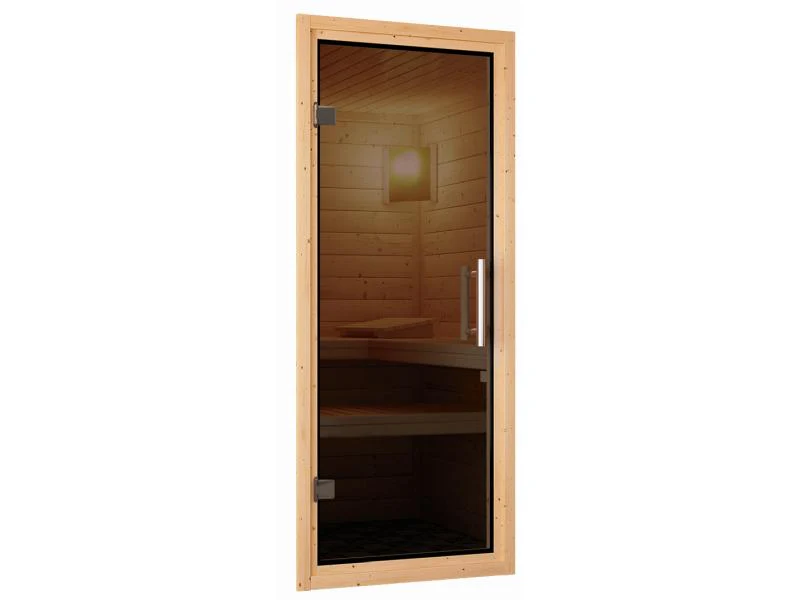 Karibu Sauna Variado mit 9 kW Ofen ext. Steuerung, mit moderner Saunatür -ohne Dachkranz- - Image 8