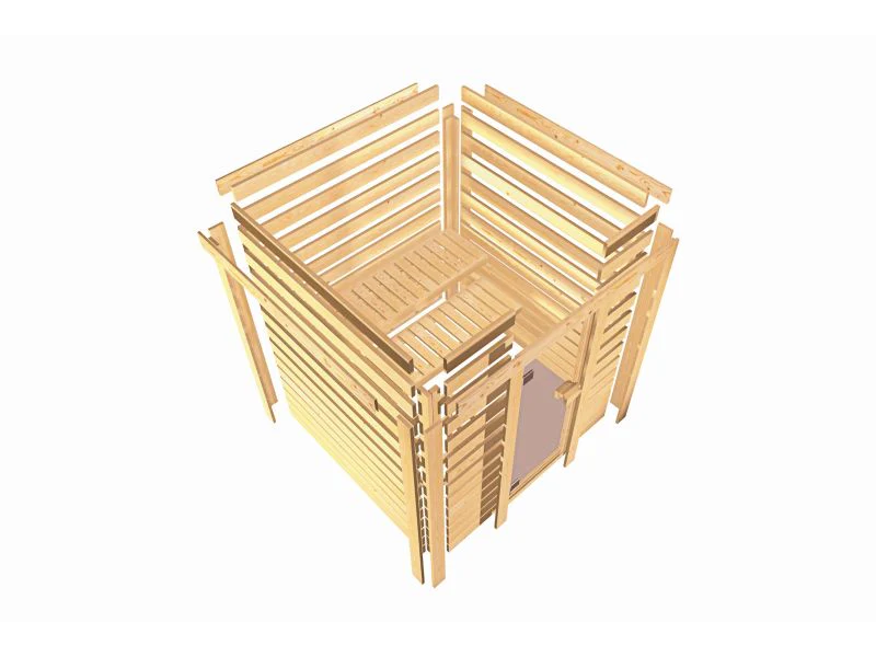 Karibu Sauna Yuma, ohne Ofen, inkl. Klarglas Ganzglastür - Image 13
