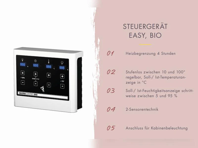 Karibu Saunahaus Catalina, natur -inkl. 9 kW Bioofen ext. Steuerung- inkl. Vorraum, 73 mm - Image 6