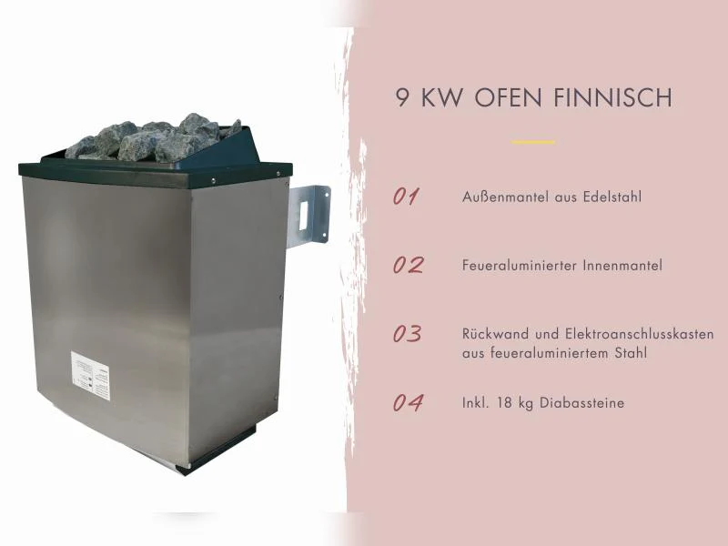 Karibu Saunahaus Catalina, schwarz -inkl. 9 kW Ofen ext. Steuerung- inkl. Vorraum, 73 mm - Image 5