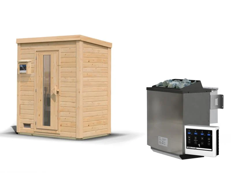 Karibu Saunahaus Hytti 0  38 mm - Ofen 9kW Bio ext. Strg. - Iso Tür naturbelassen - Image 3