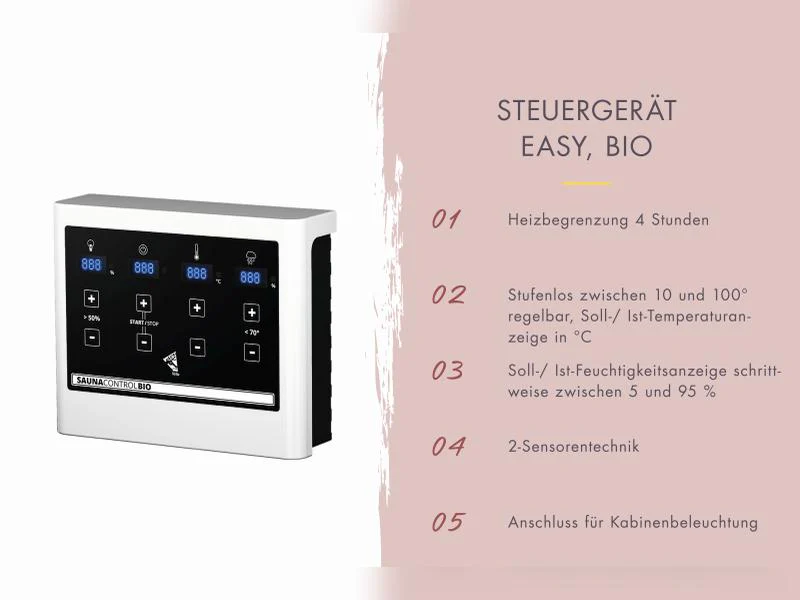 Karibu Saunahaus Hytti 0 38 mm - Ofen 9kW Bio ext. Strg. - Iso Tür, terragrau - Image 5