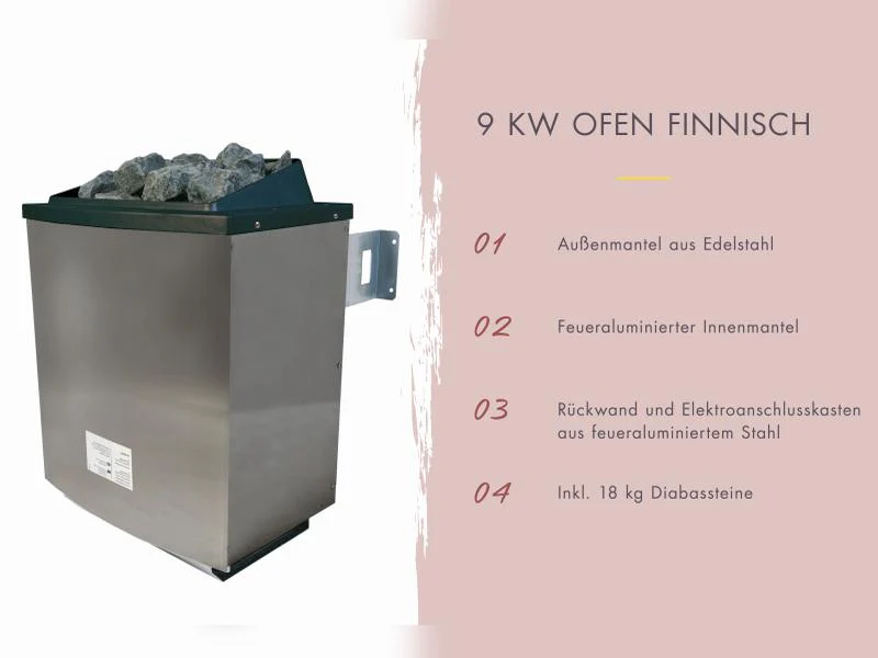 Karibu Saunahaus Hytti 0  38 mm - Ofen 9kW ext. Strg. - Iso Tür, terragrau - Image 4