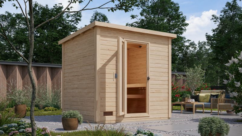 Karibu Saunahaus Hytti 3  38 mm - inkl. 9 kW Ofen integr. Steuerung - inkl. Energiespartür und Fußbo - Image 2