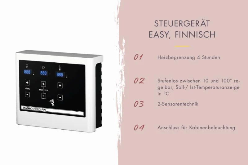 Karibu Saunahaus Hytti 6, inkl. 9 kW Ofen ext. Steuerung -mit Iso-Tür- terragrau, 38 mm - Image 6