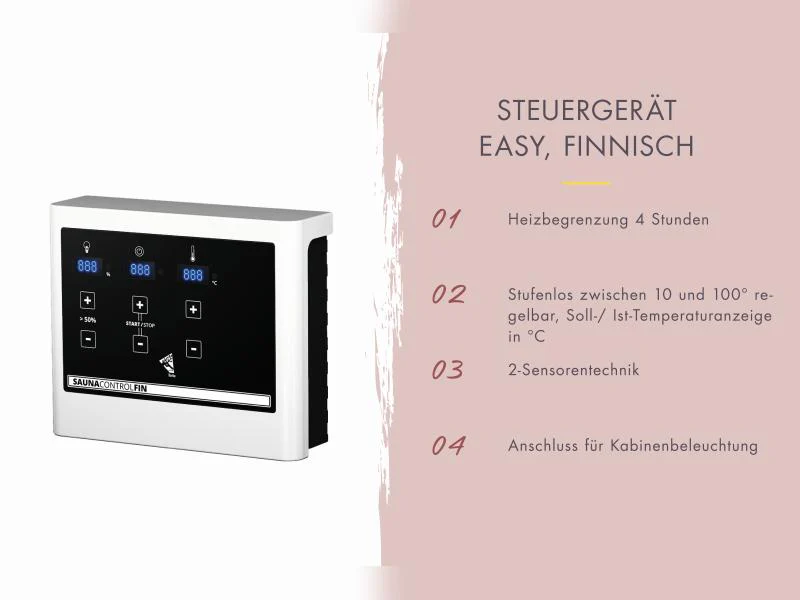 Karibu Saunahaus Laguna natur,73 mm -inkl. 9 kW Ofen ext. Steuerung - Image 6