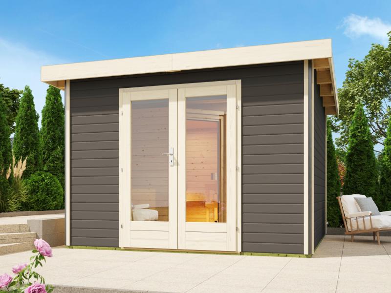 Karibu Saunahaus Mainburg 1 Set A terragrau-9kW Ofen ext. Strg - Image 4