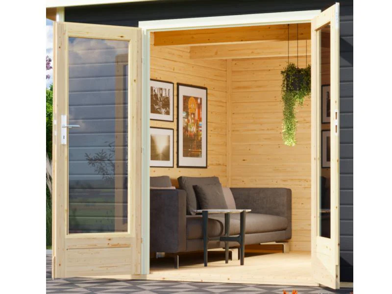 Karibu Saunahaus Mainburg 1 Set B terragrau- 9 kW Ofen ext. Strg - Image 5