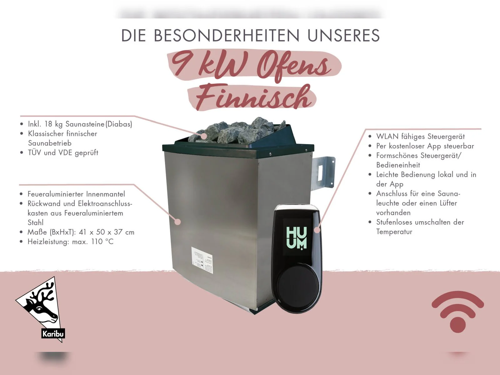 Karibu Saunahaus Mainburg 4 Set B naturbelassen, inkl. 9 kW Ofen ext. Steuerung HUUM - Image 11