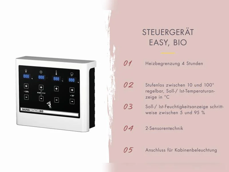 Karibu Saunahaus Miramar natur, inkl. 9 kW Bioofen ext. Steuerung, inkl. Vorraum, 73 mm - Image 5