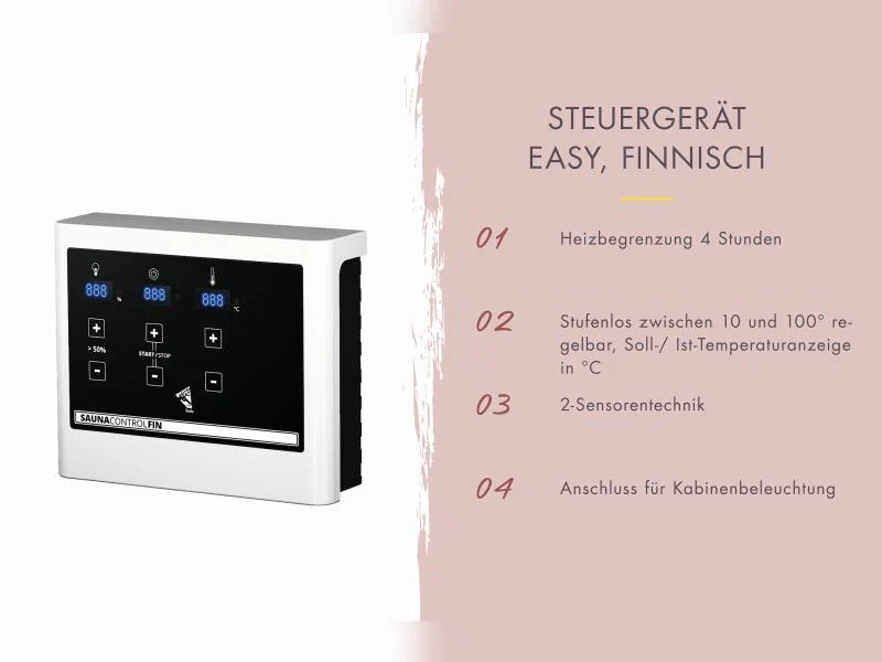 Karibu Saunahaus Miramar natur, inkl. 9 kW Ofen ext. Steuerung, inkl. Vorraum, 73 mm - Image 5
