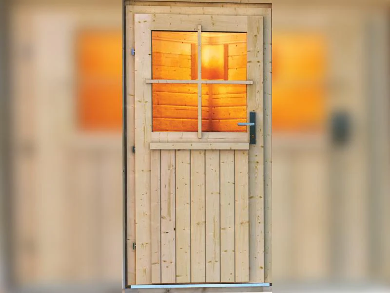 Karibu Saunahaus Norge inkl. 9kW Bioofen ext. Steuerung,mit klassischer Tür - Image 4
