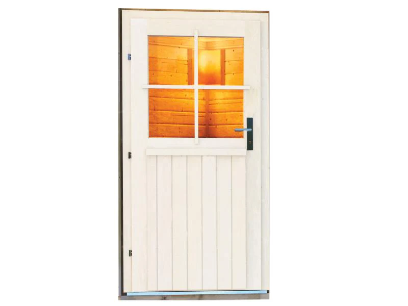 Karibu Saunahaus Norge terragrau, inkl. 9 kW Bioofen ext. Steuerung -klassische Tür- - Image 7