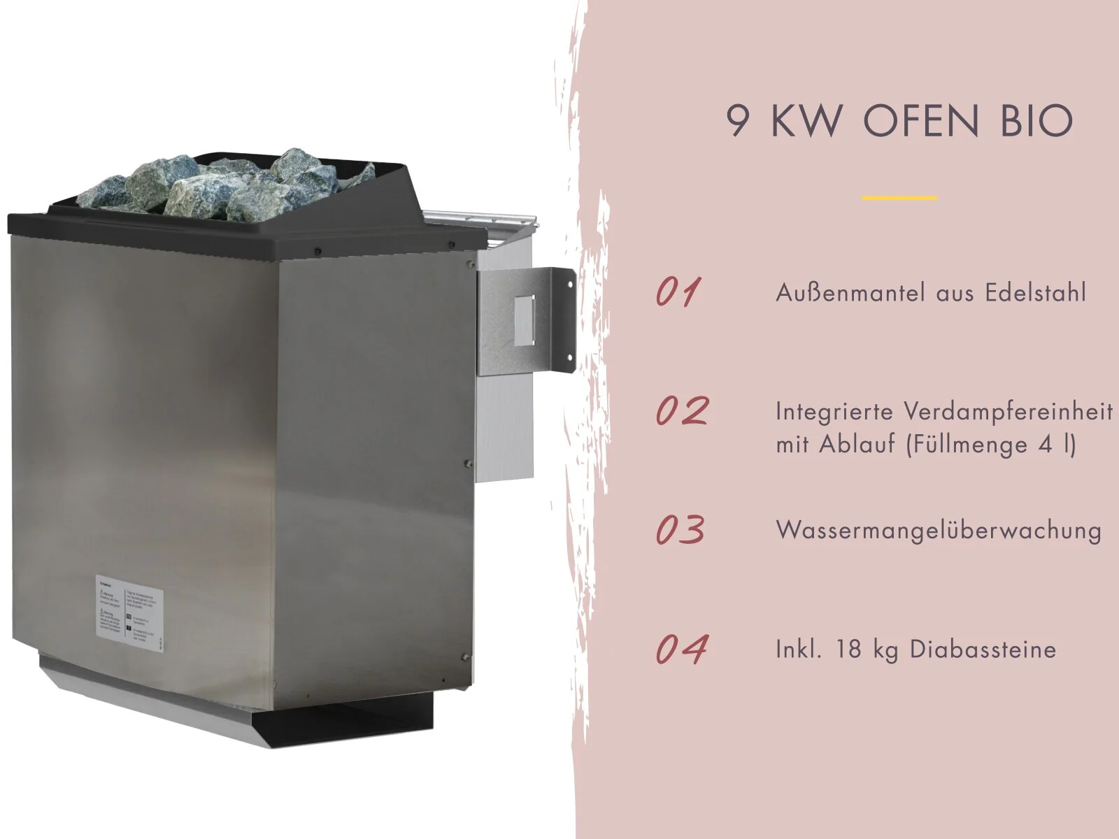 Karibu Saunahaus Skrollan 1 38 mm- 9 kW Bioofen ext. Steuerung HUUM- Moderne Tür, Terragrau - Image 3