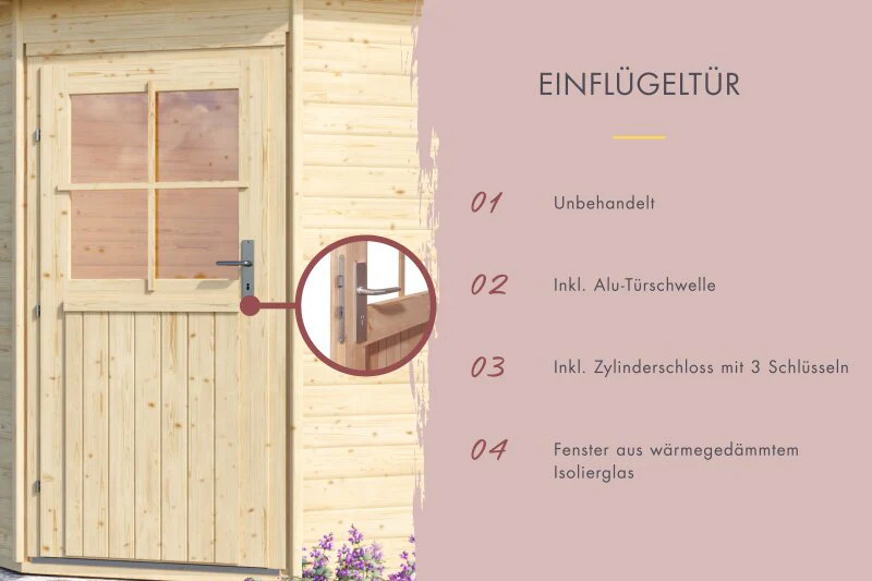 Karibu Saunahaus Skrollan 1 38 mm- 9 kW Ofen ext. Steuerung HUUM- Klassische Tür - Image 6