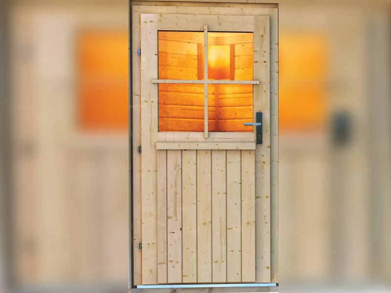 Karibu Saunahaus Skrollan 1 inkl. 9 kW Ofen ext. Steuerung- klassische Tür - Image 8