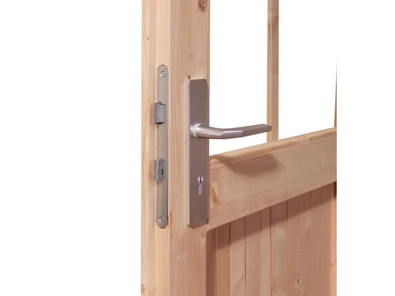 Karibu Saunahaus Skrollan 2 in terragrau- ohne Ofen- klassische Tür - Image 9