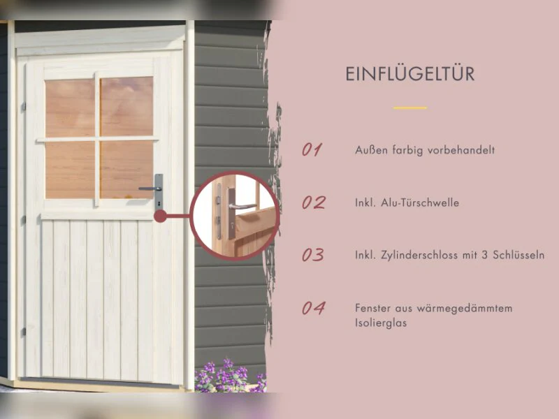 Karibu Saunahaus Skrollan 2, inkl. 9 kW Bioofen ext. Steuerung HUUM - Klassische Tür, Terragrau - Image 5