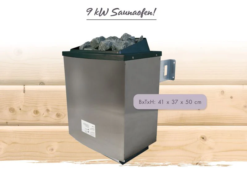 Karibu Saunaofen 9,0 kW externe Steuerung Easy und Steine - Image 4