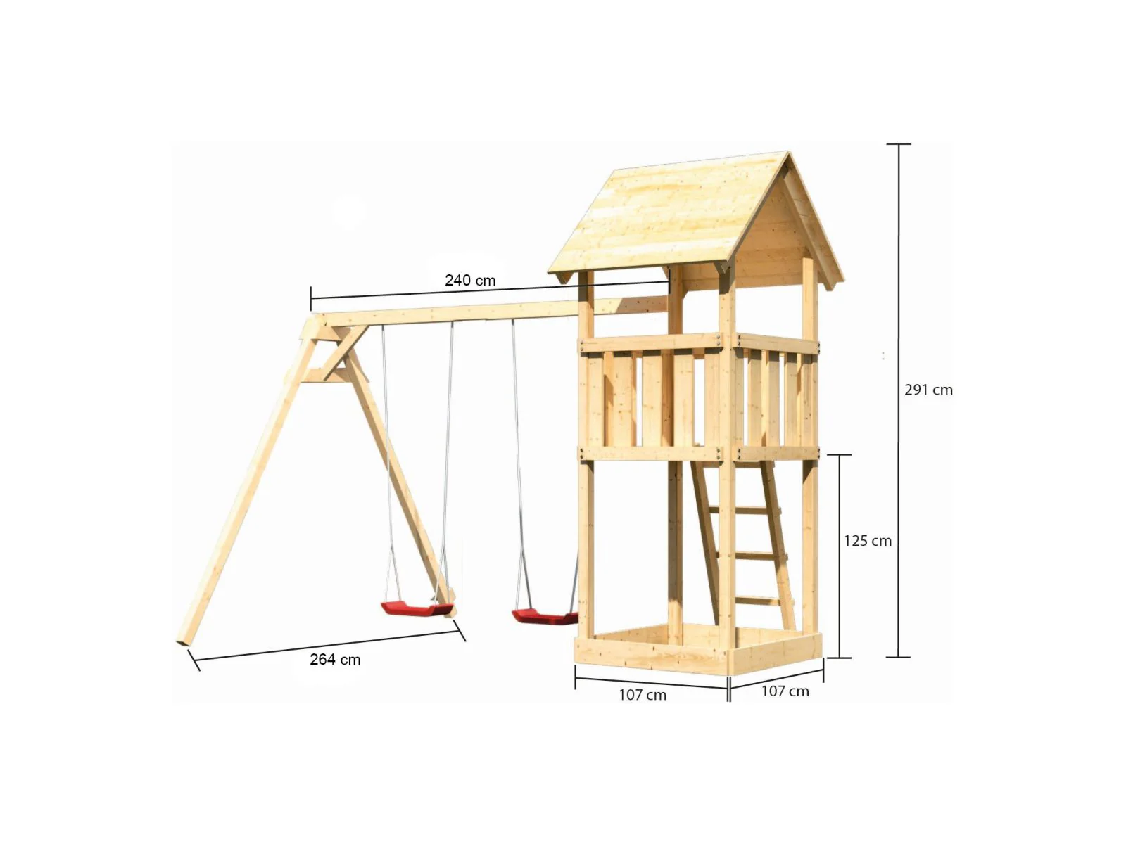 Karibu Spielturm Lotti mit Doppelschaukel - Image 2