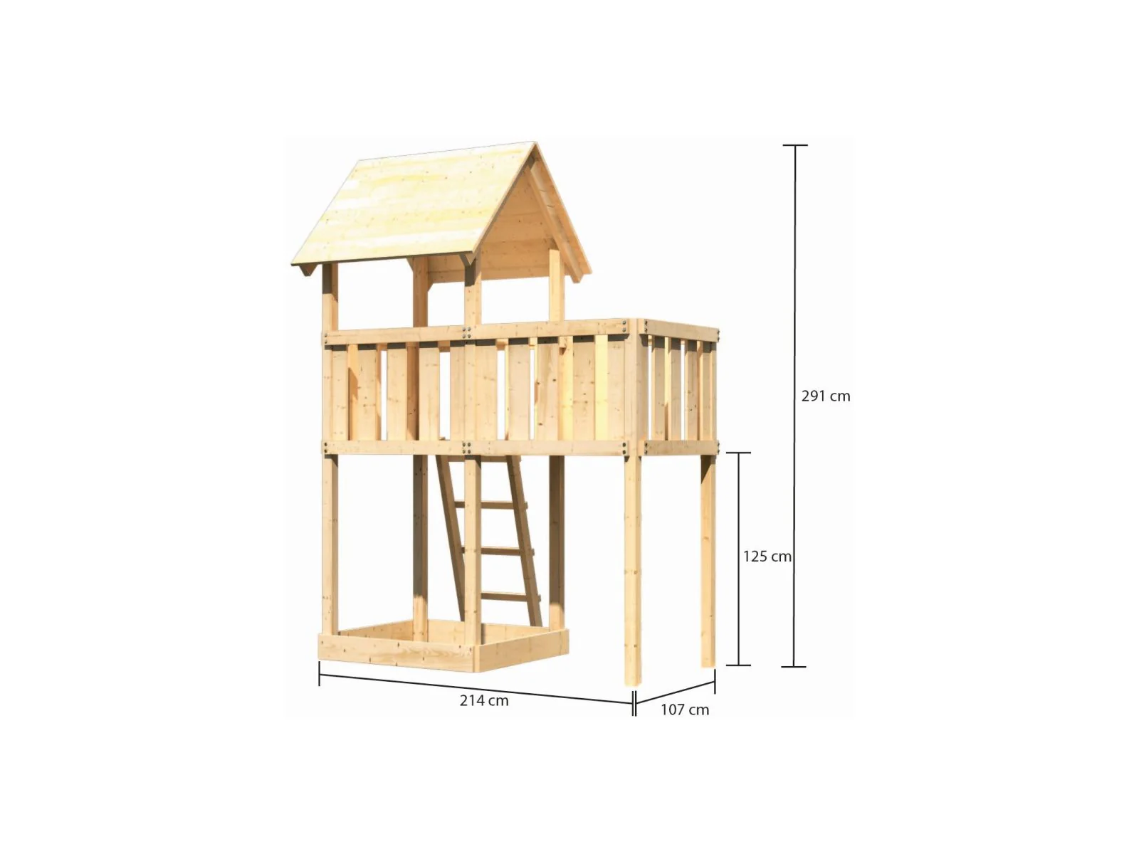 Karibu Spielturm Lotti natur mit Anbauplattform - Image 2